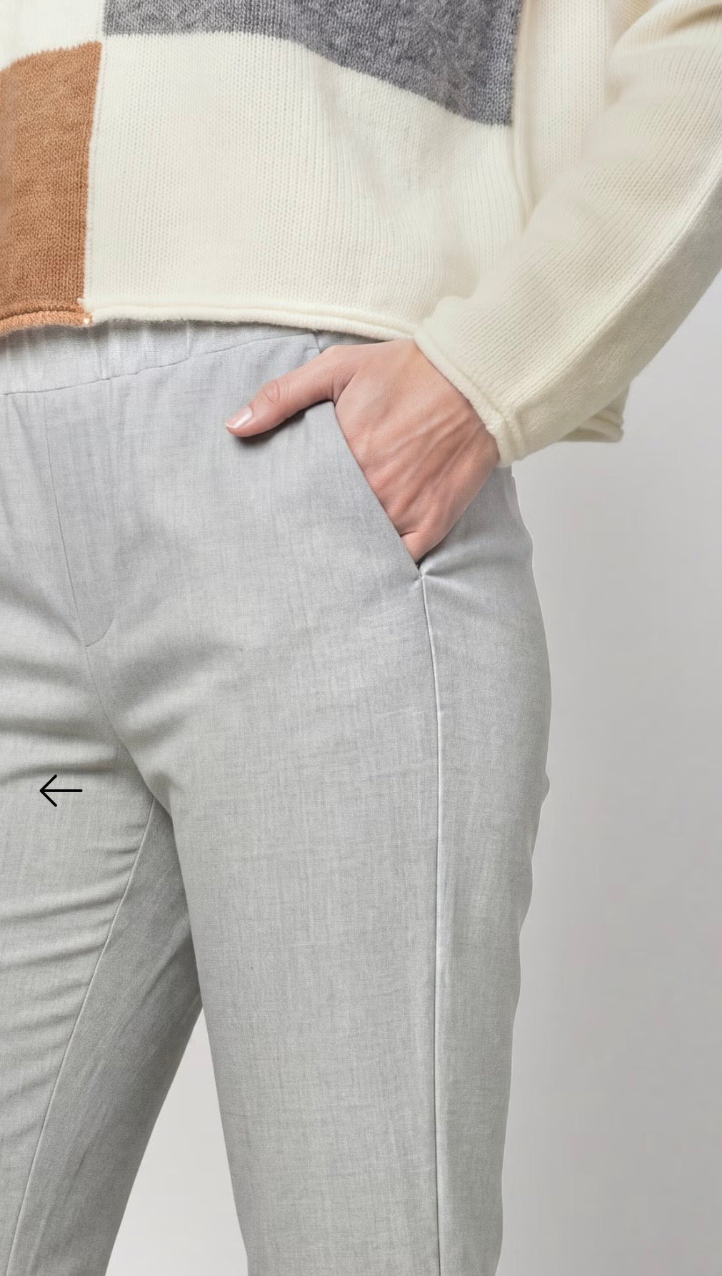 NEW WIDE LEG BUSINESS TROUSERS
COLOR: Light grey melange