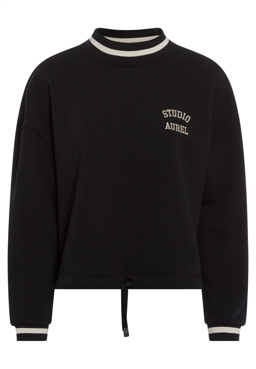 Black varied Sweatshirt with embroidered logo