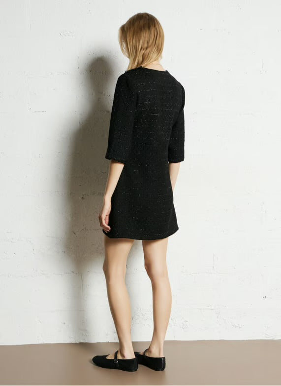 Suncoo
Short fitted dress with round neck - Black – CALVIN