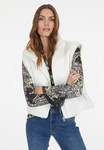 Faux fur vest in cream