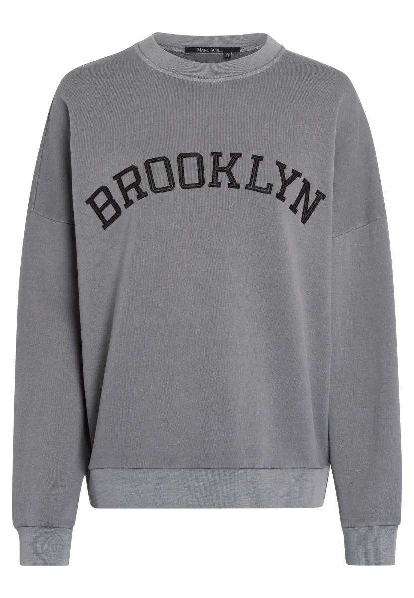 Grey Sweat dress with Brooklyn appliqué