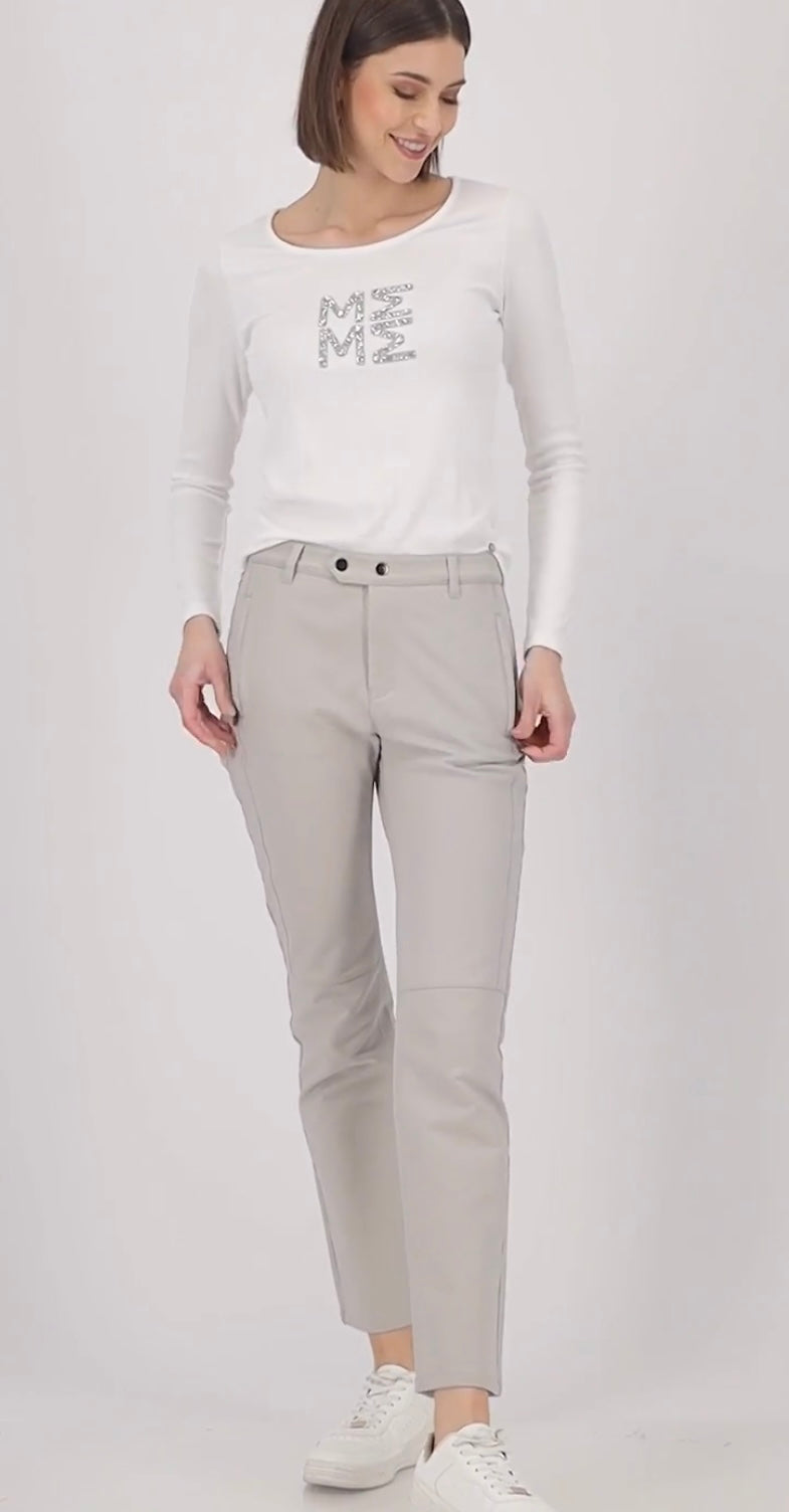 STRAIGHT LEG LEATHER TROUSERS
COLOR:Greige