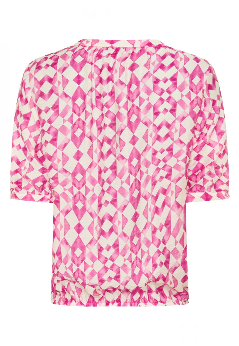 Blouse with pink print