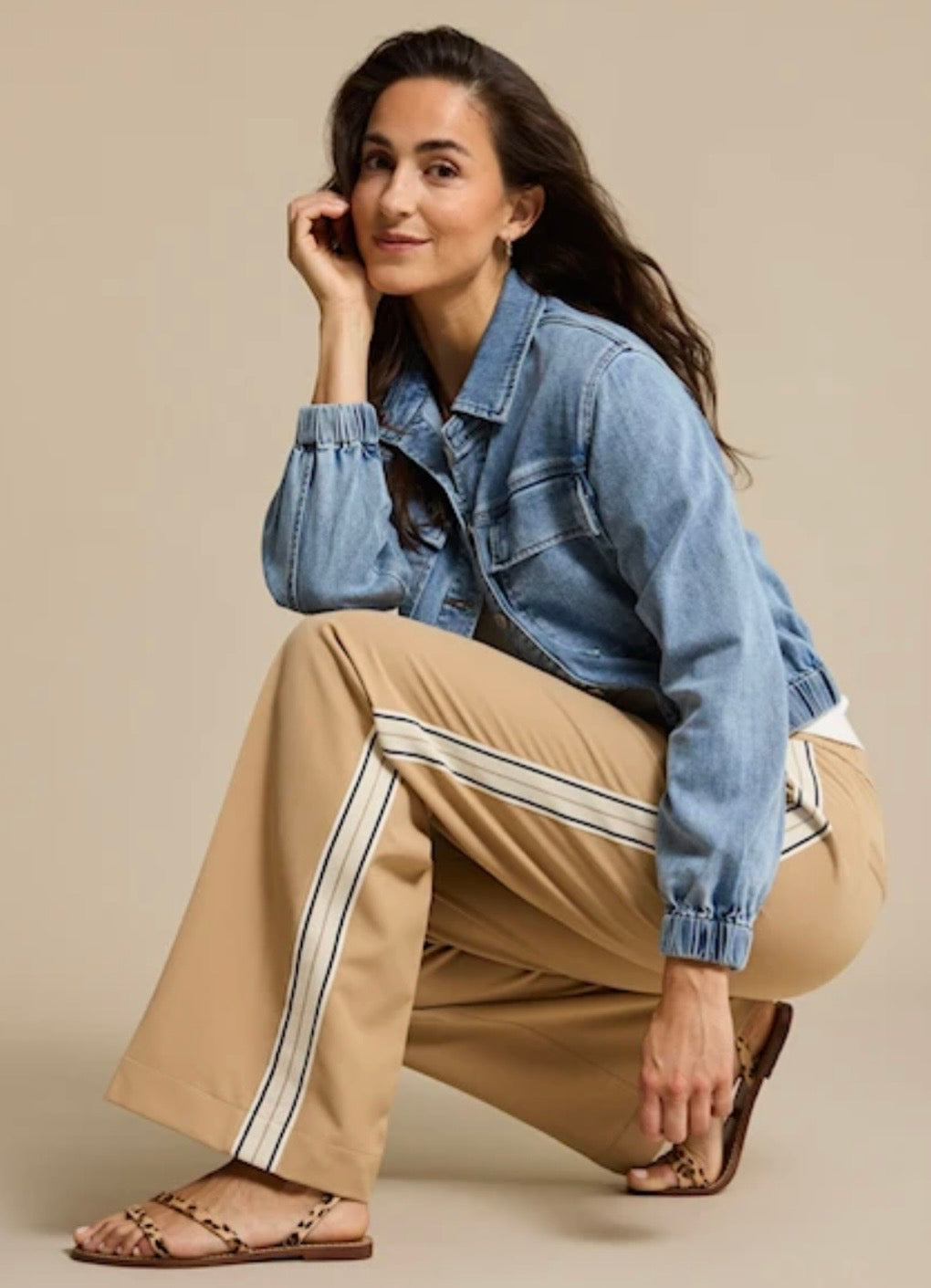 Claudette Palazzo Sidetape dark sand