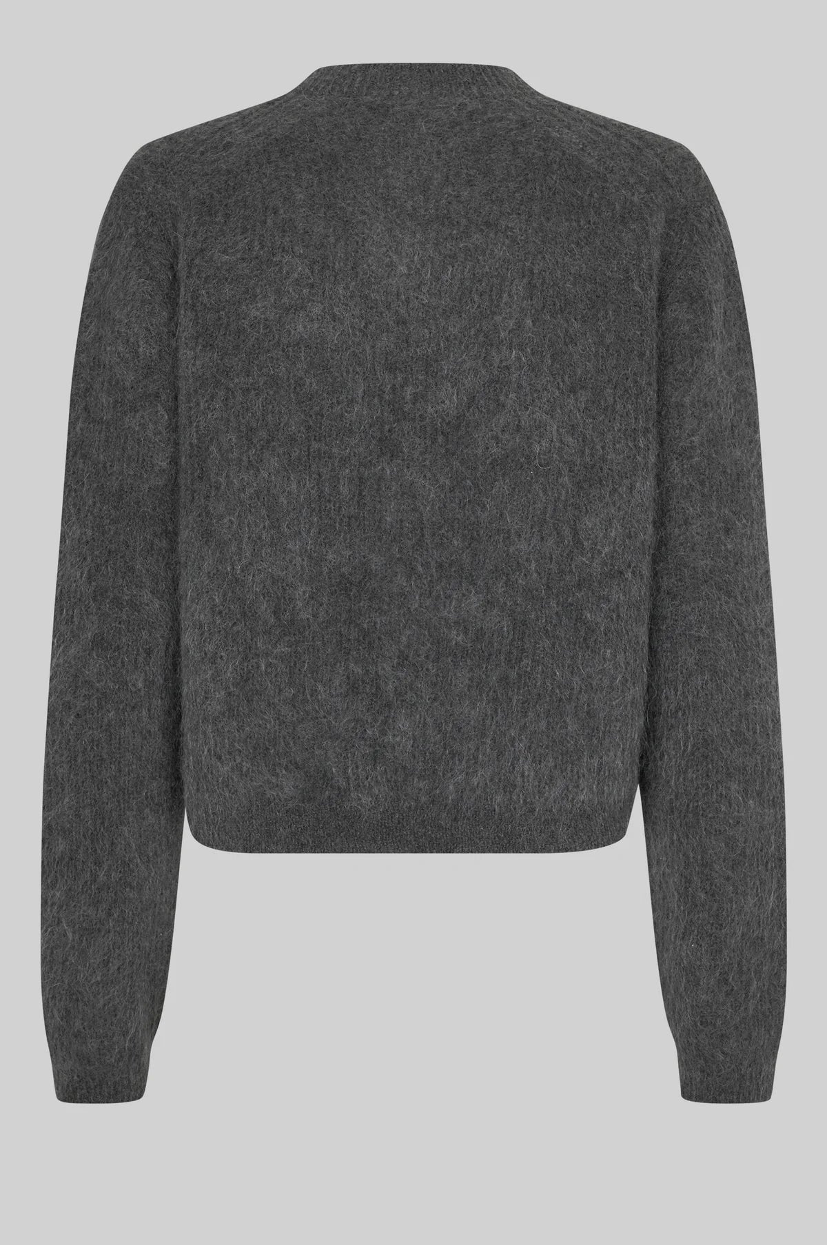 Andrea Knit Rib LS Cardigan in volcanic ash