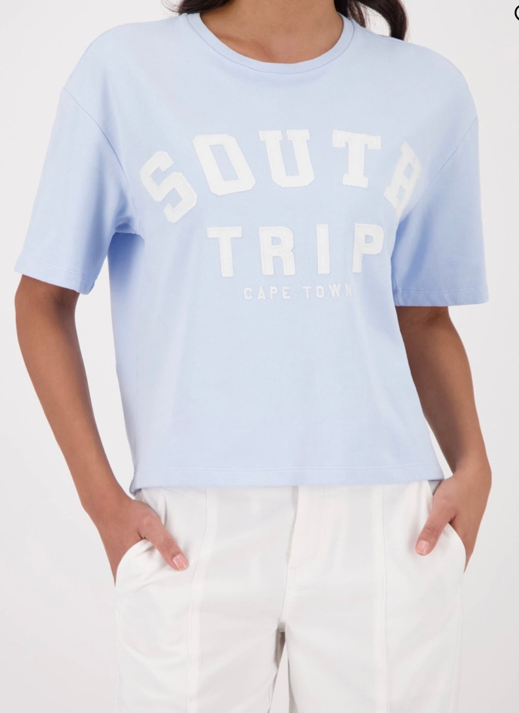 New short sleeved sweat shirt in light sky