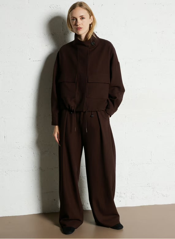 Suncoo
Oversized high collar jacket - Brown – DONA