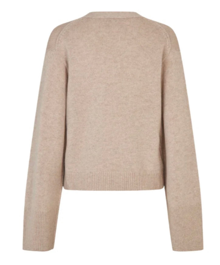 Alpha Fitted Cardigan Beige Melange