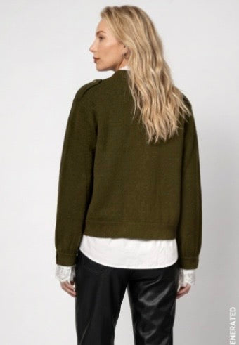 NEWCARDIGAN WITH DECORATIVE BUTTONS
COLOR: Olive
