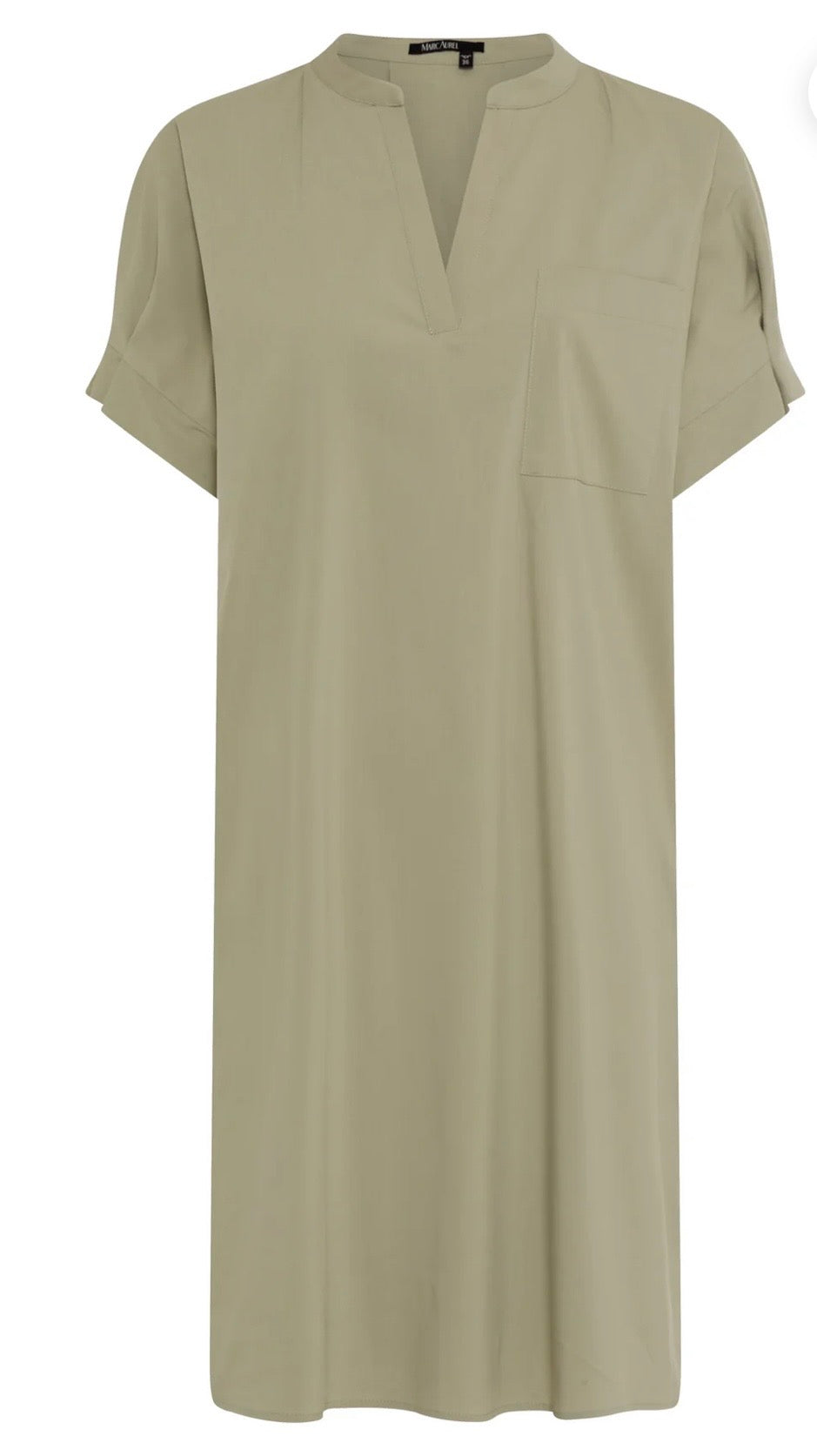 MARC AUREL POPLIN DRESS WITH V-NECK