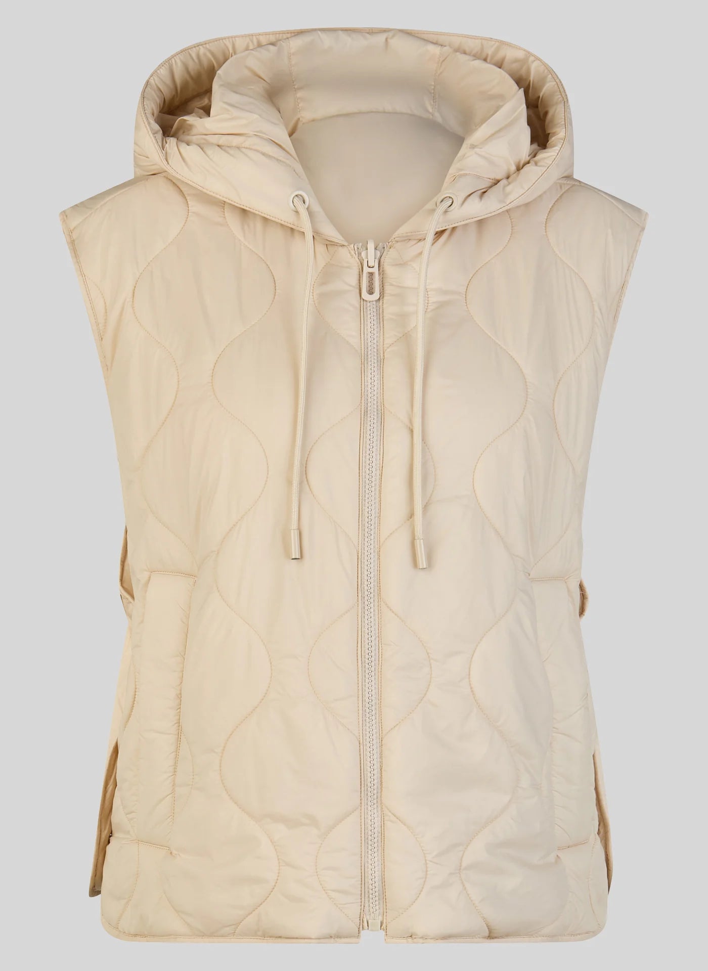 GILET WITH HOOD - BISCUIT