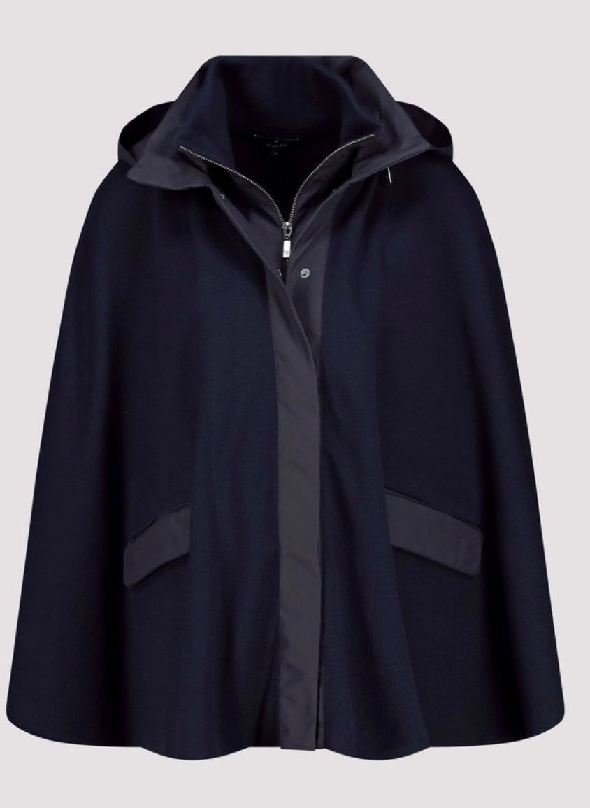 NEWDOUBLE-LAYERED CAPE WITH HOOD
COLOR: Night sky