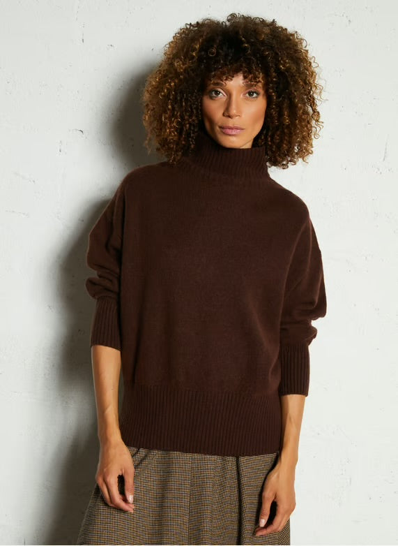 Suncoo
Loose-fit wool sweater with high neck - Brown – PALACE