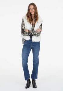 Faux fur vest in cream