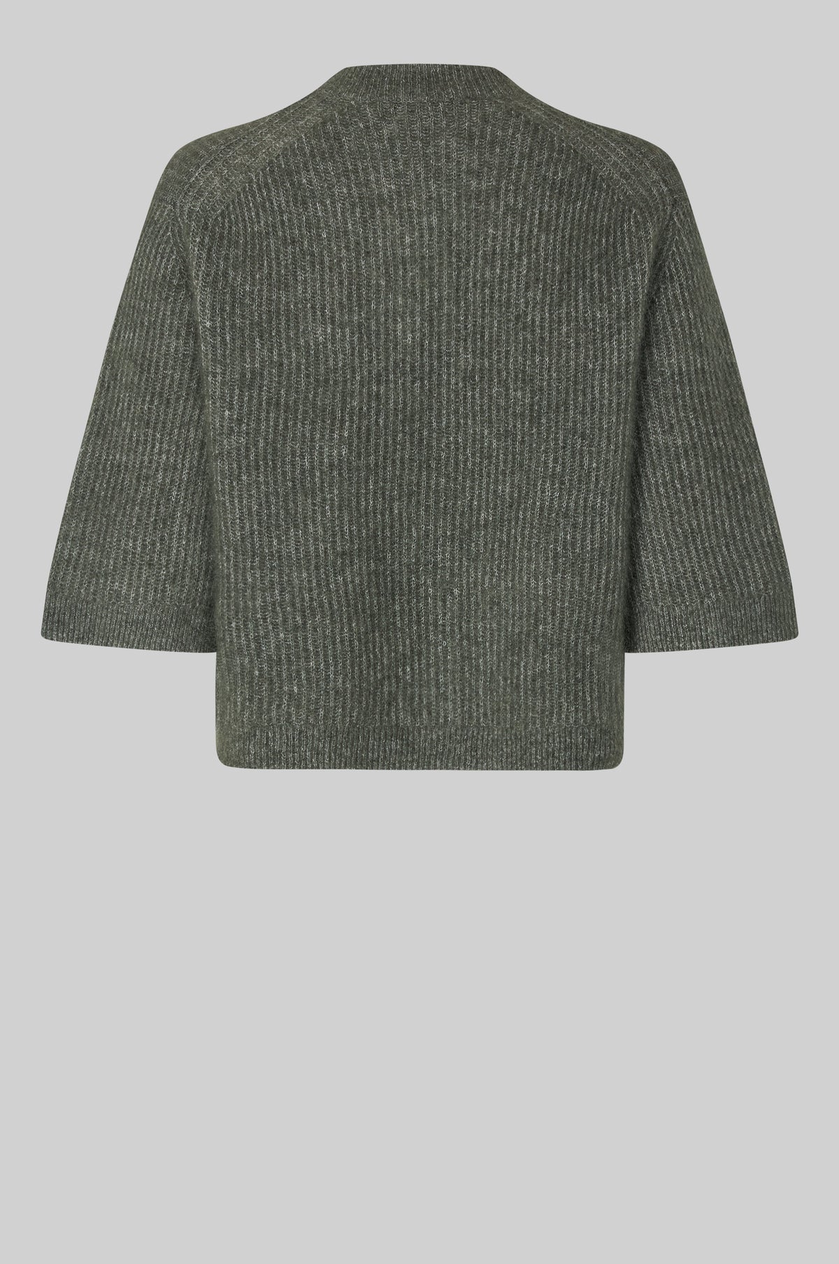 Andrea Knit Rib Cardigan in Beluga