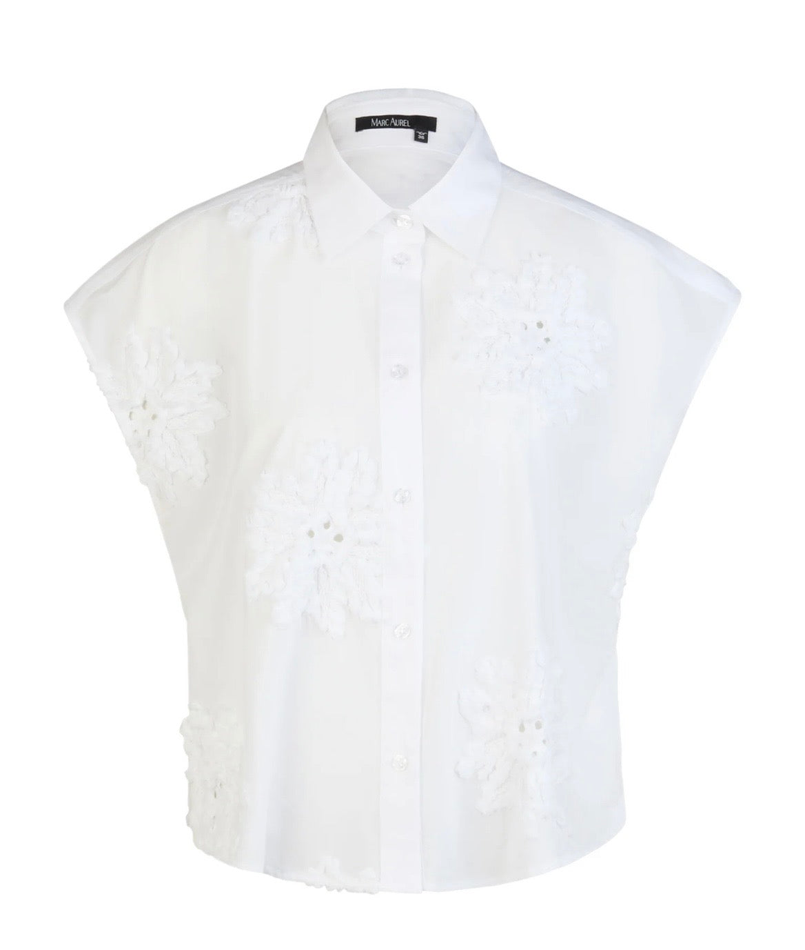 Marc Aurel  Embroidered Shirt Blouse Without Sleeves