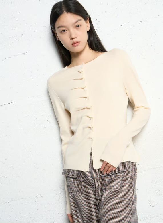 New
Suncoo
Straight fine-knit cardigan - Beige – GAMIRA