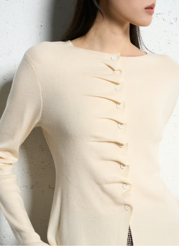 New
Suncoo
Straight fine-knit cardigan - Beige – GAMIRA