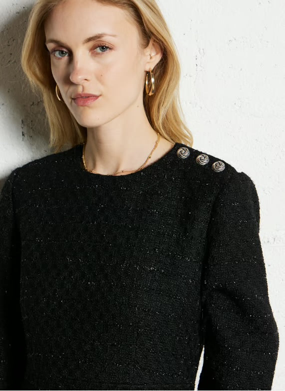 Suncoo
Short fitted dress with round neck - Black – CALVIN