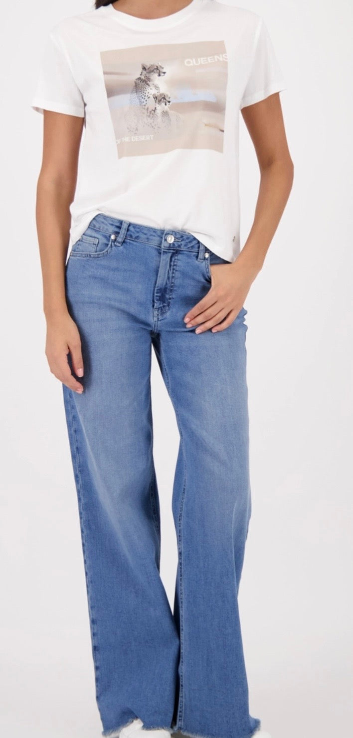 NEWT-SHIRT WITH LEOPARD PRINT in off white