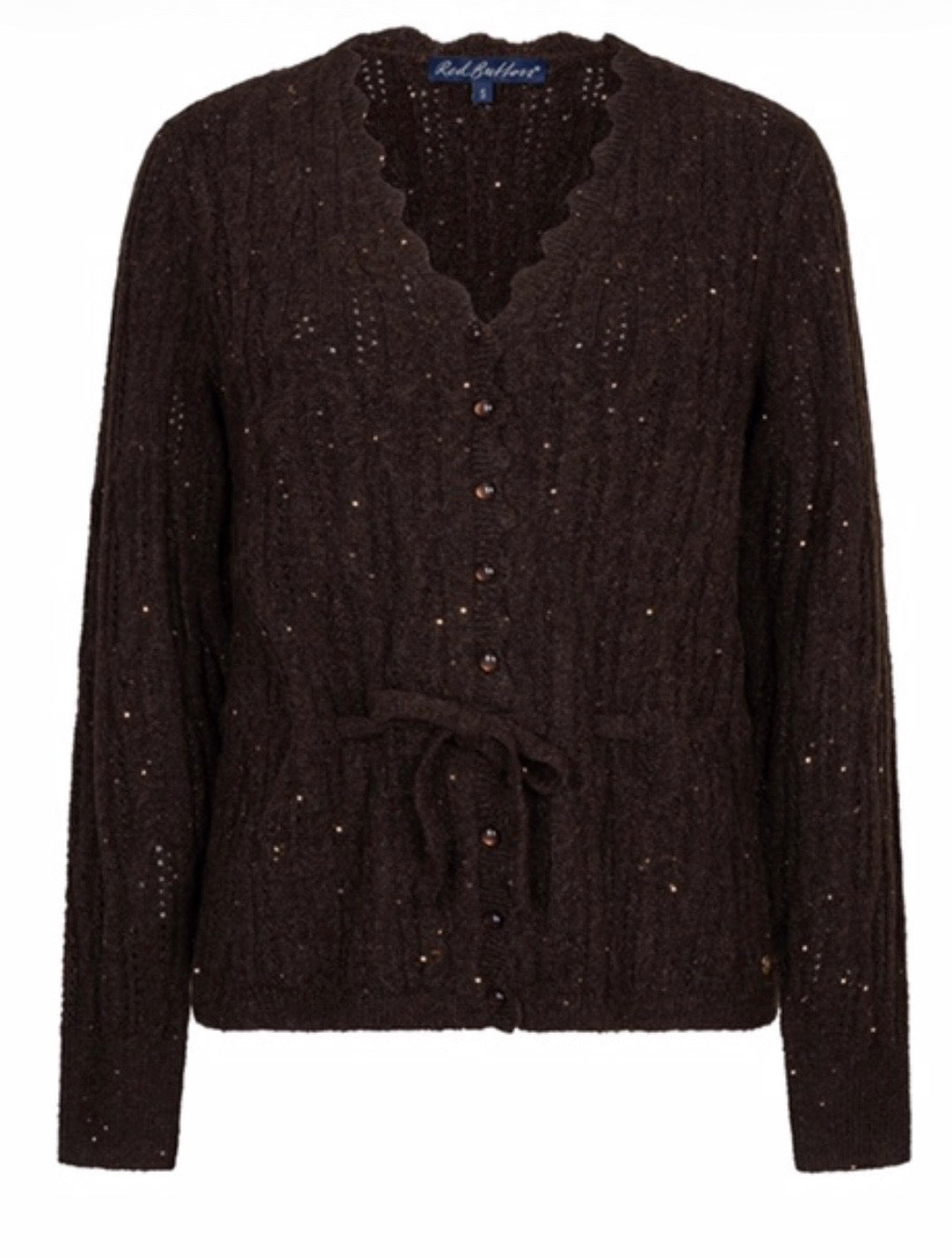 Cardigan ajour sparkle in expresso