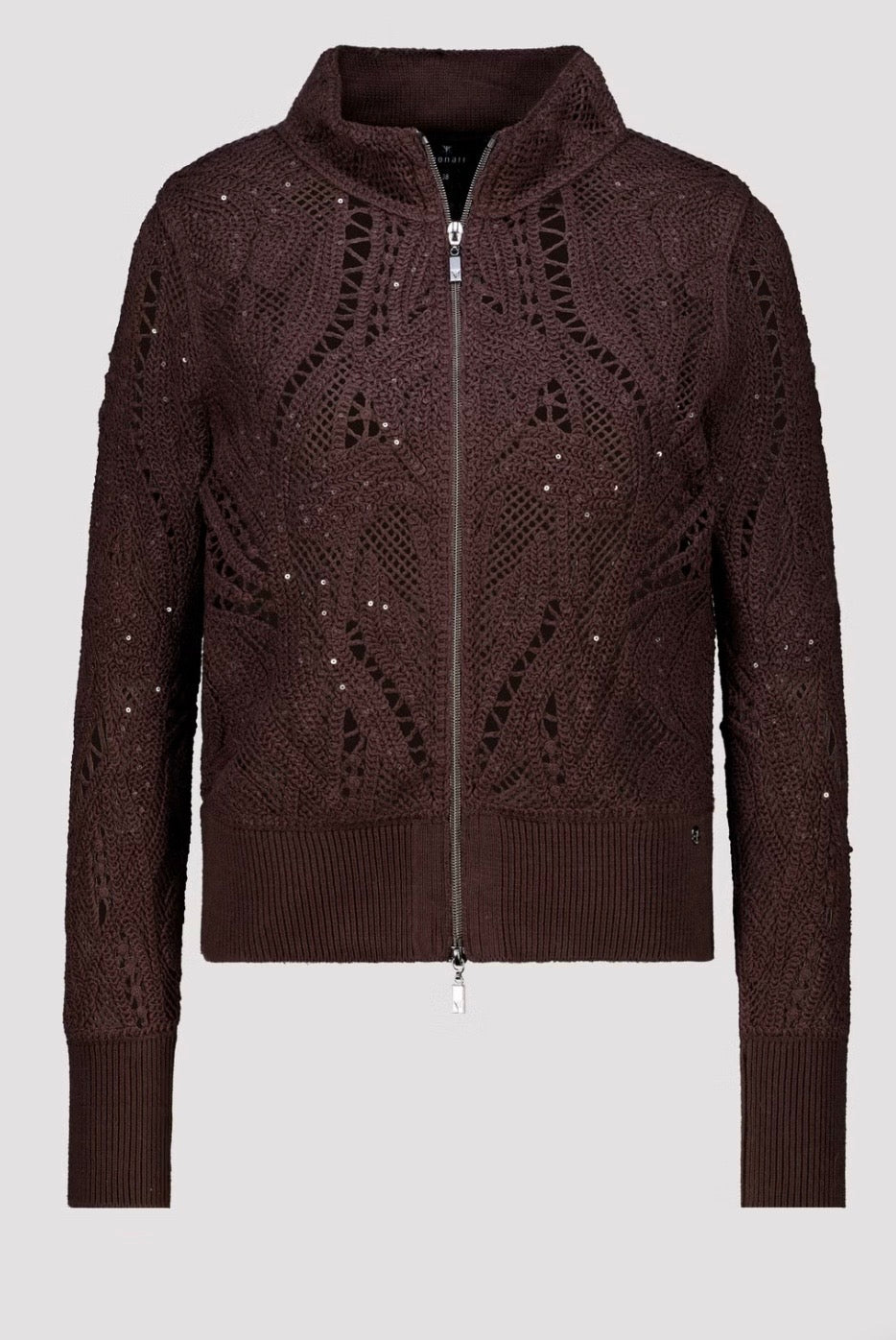 NEW CARDIGAN WITH CORNELLY PATTERN
COLOR: Black coffee