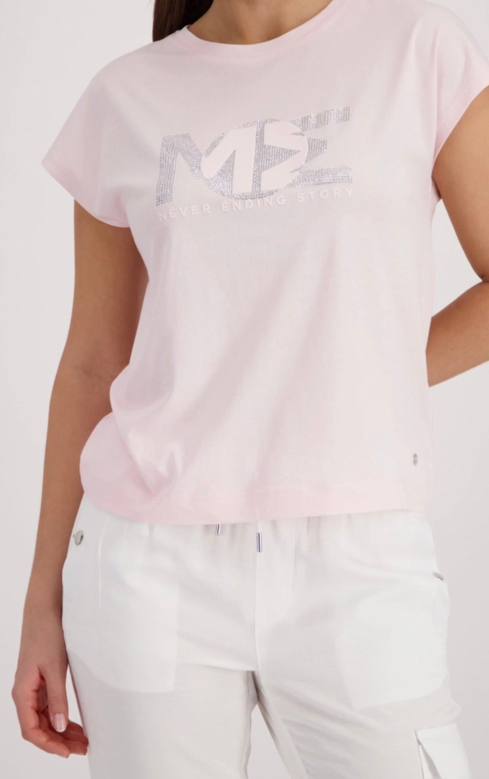 NEWT-SHIRT WITH RHINESTONES in French rose