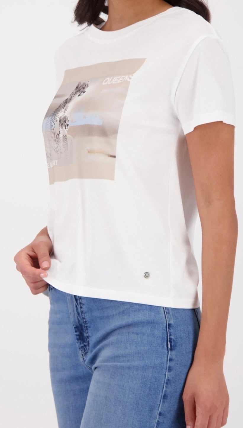 NEWT-SHIRT WITH LEOPARD PRINT in off white