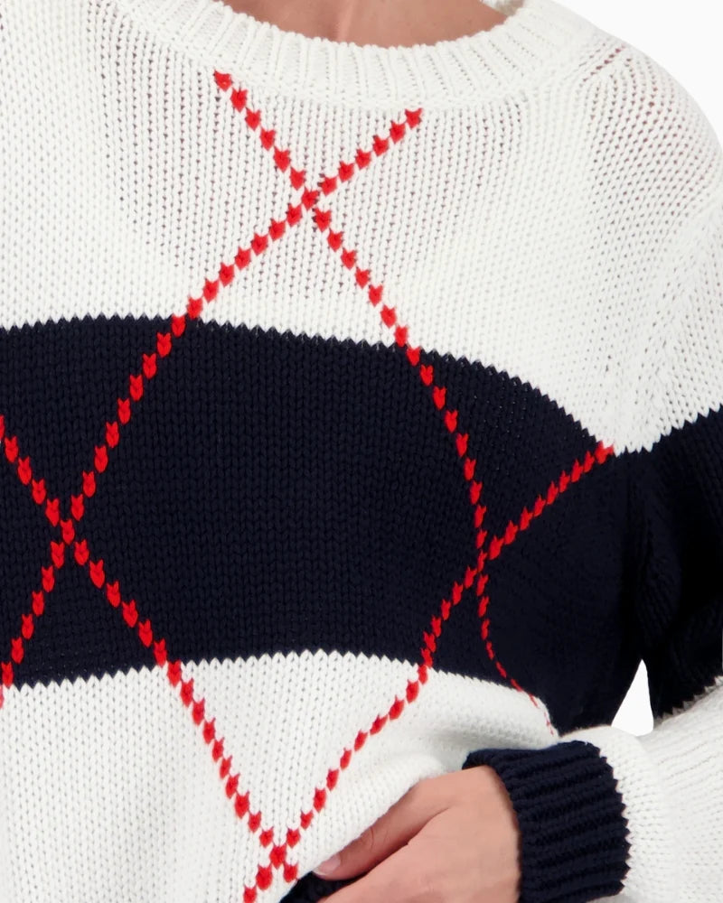 Monari - Knitted Jumper with Intarsia Pattern