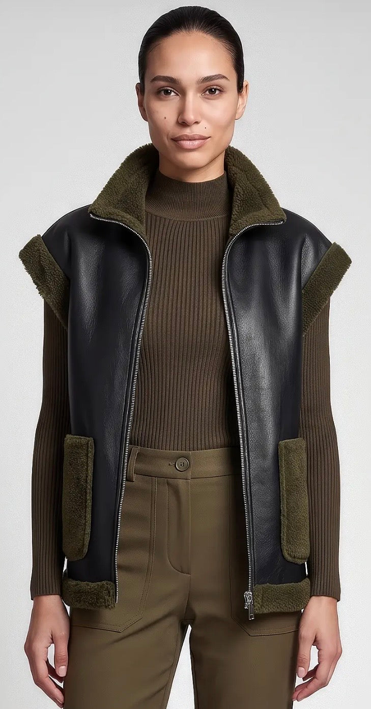 Faux Fur
Reversible
Leather Vest