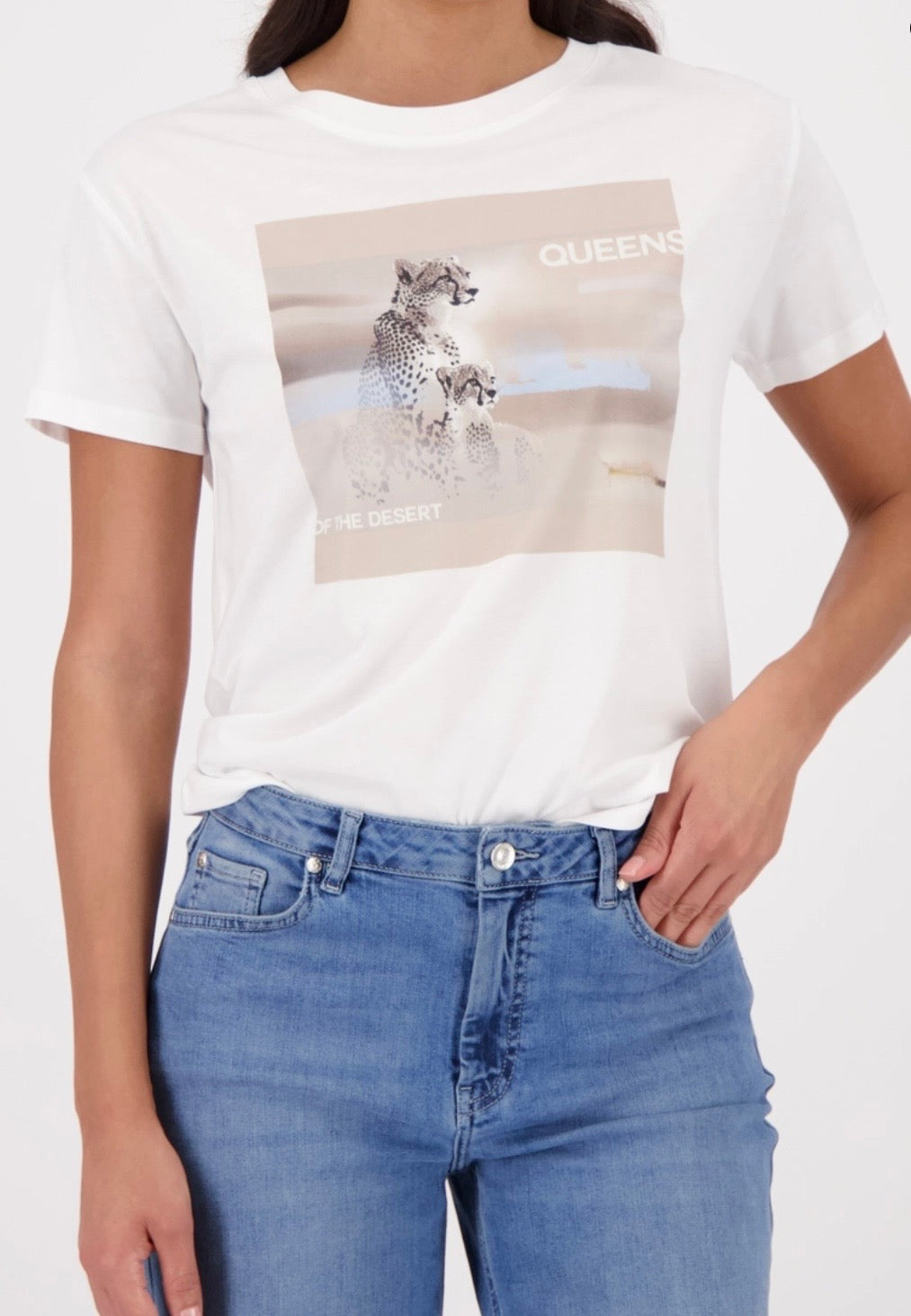 NEWT-SHIRT WITH LEOPARD PRINT in off white