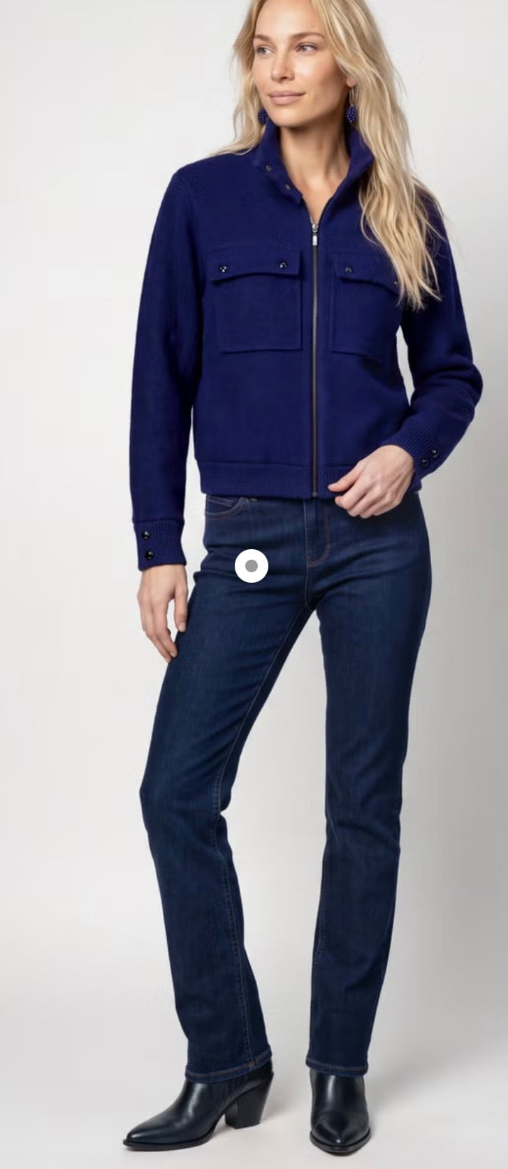 CARDIGAN WITH FLAP POCKETS
COLOR: Classic navy