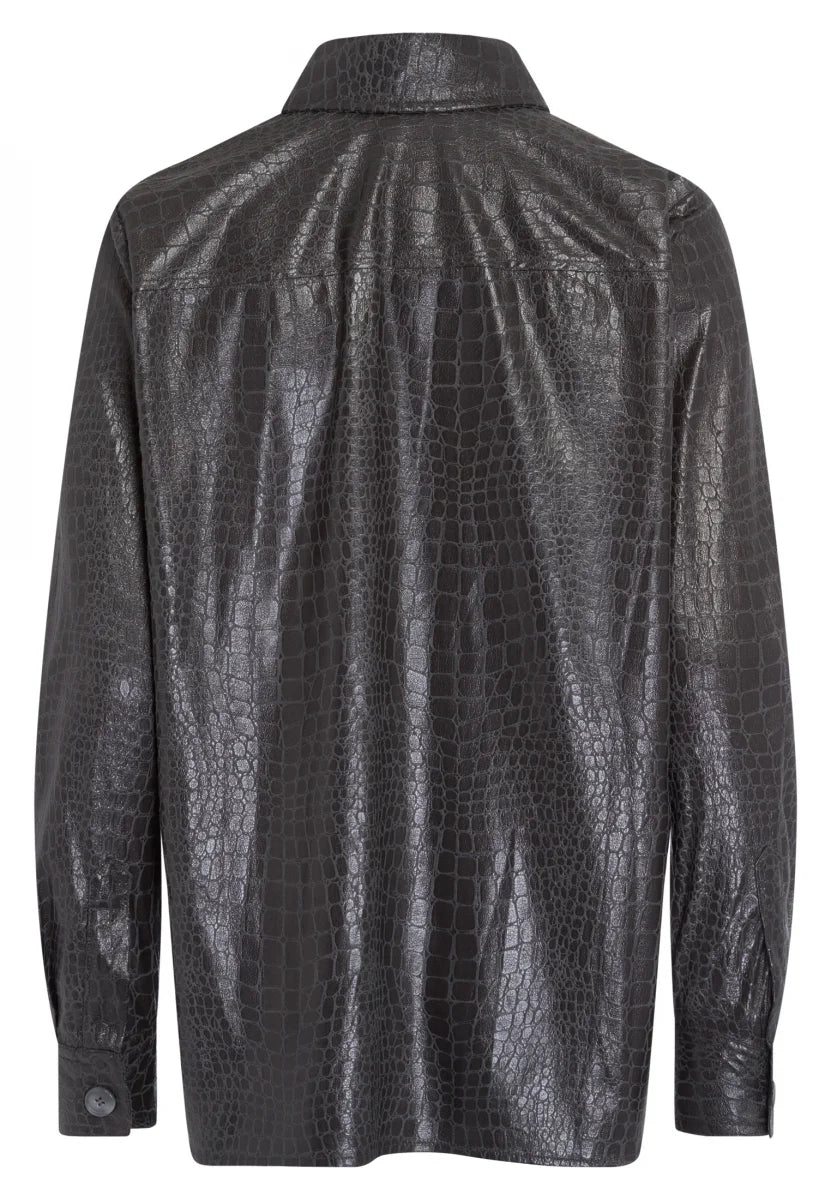 Mid grey Reptile imitation overshirt