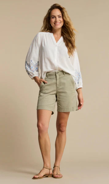 Red Button Kate Shorts, Light Khaki