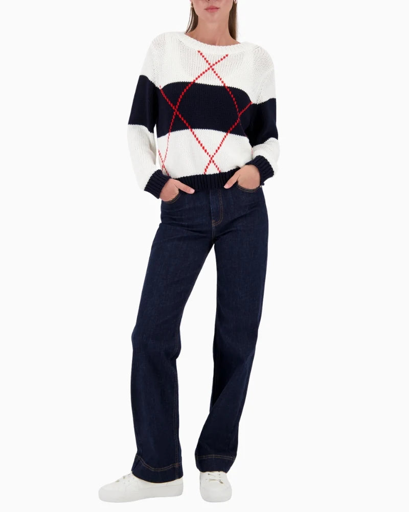 Monari - Knitted Jumper with Intarsia Pattern