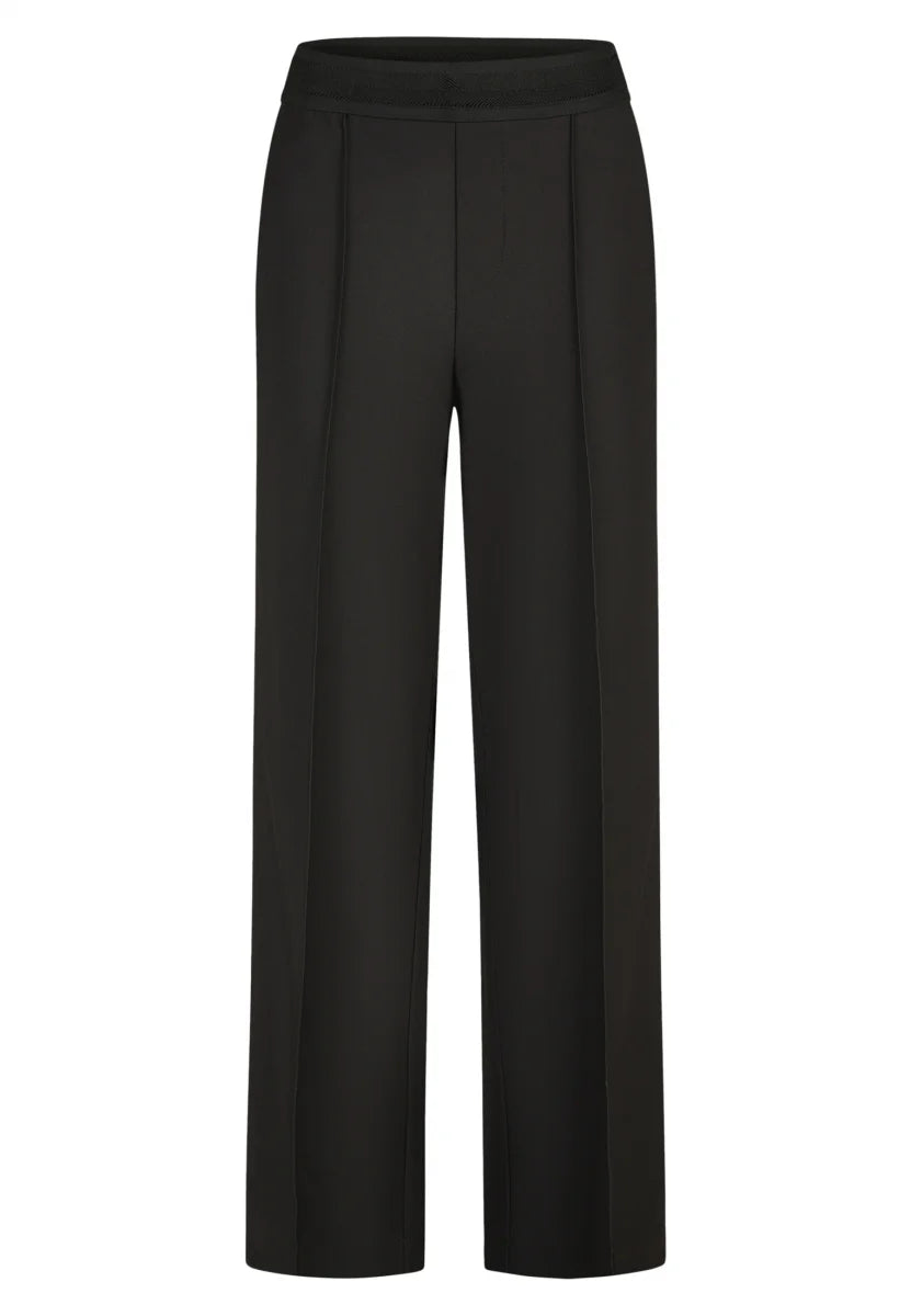 Wide leg pants with elastic waistband