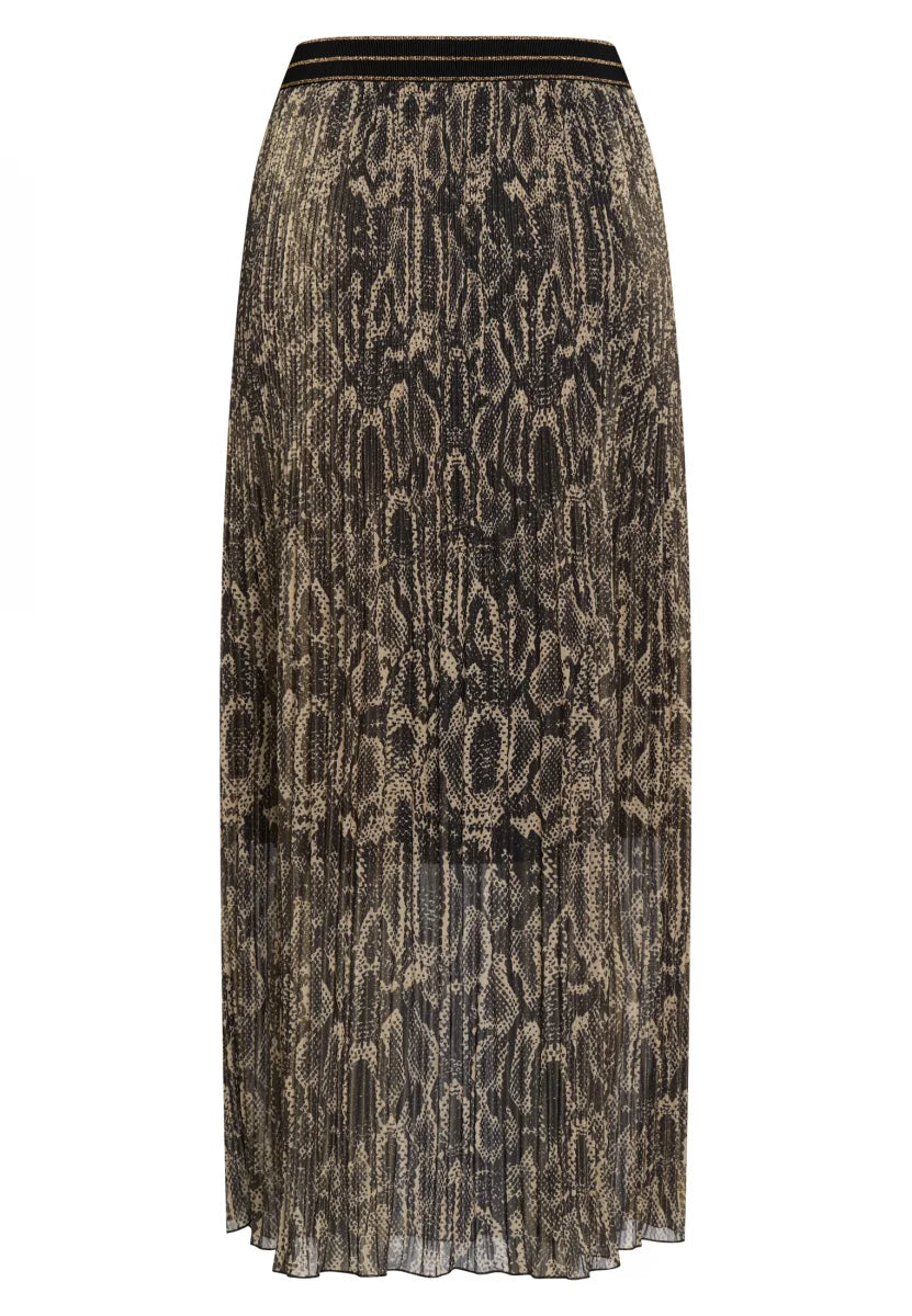 Pleated skirt in sparkling animal print