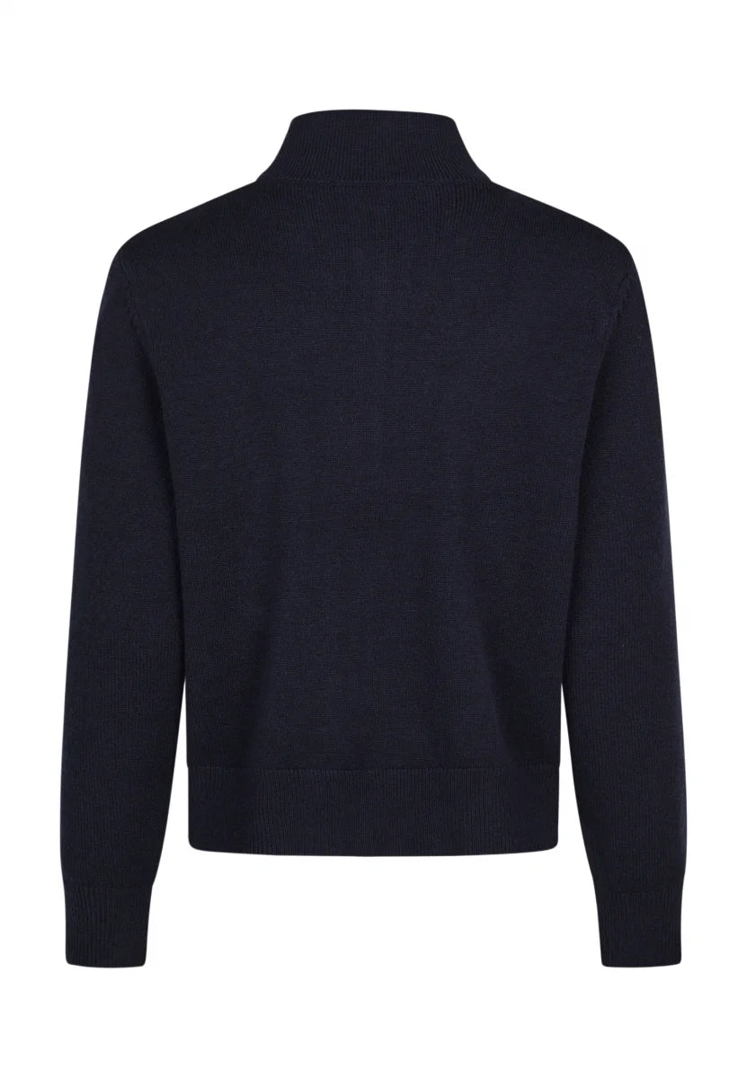Bomber-style cardigan in navy