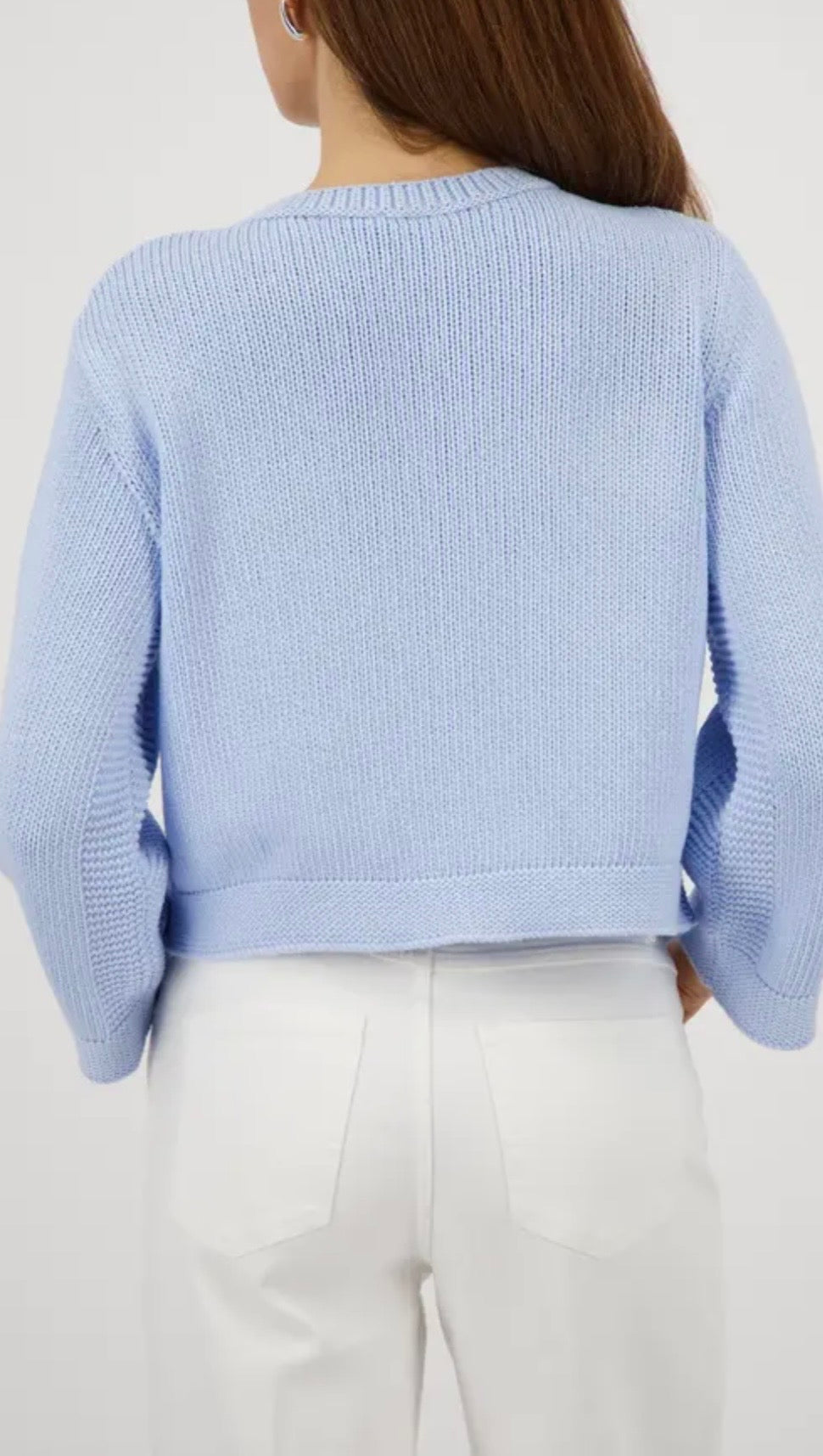 CARDIGAN WITH FLAP POCKETS - Light sky blue