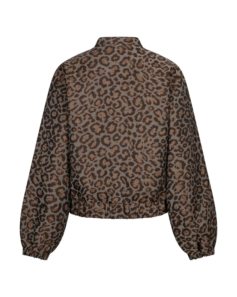 RED BUTTON BOMBER JACQUARD LUREX GREY BROWN