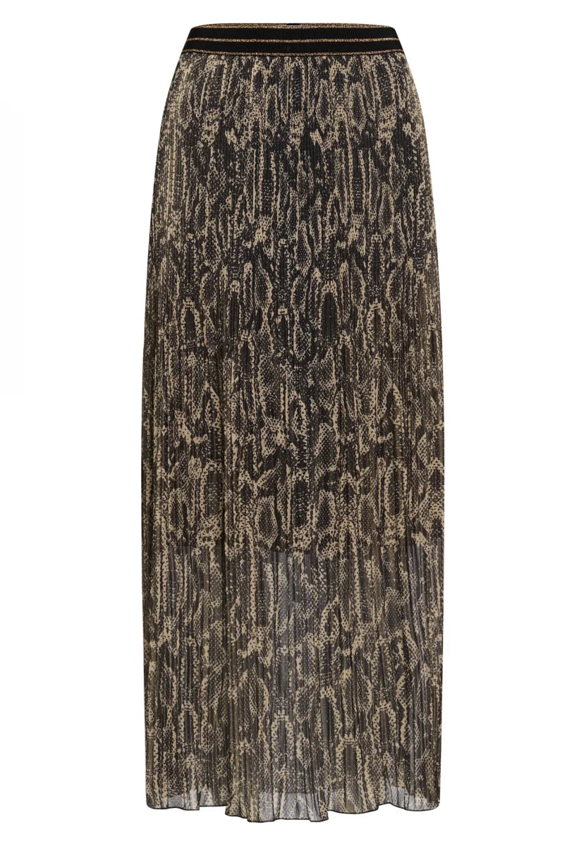 Pleated skirt in sparkling animal print
