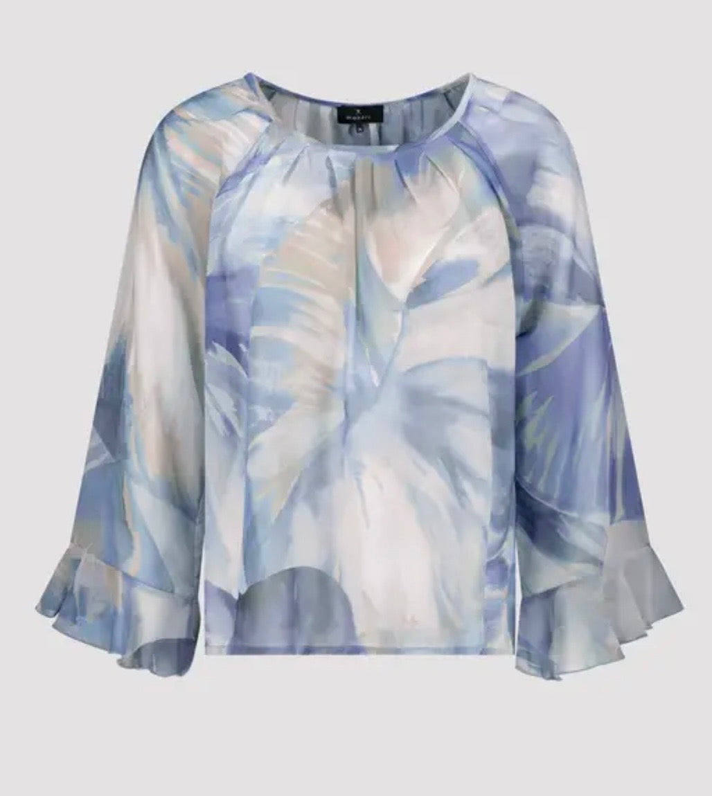 Light blue & sand viscose top