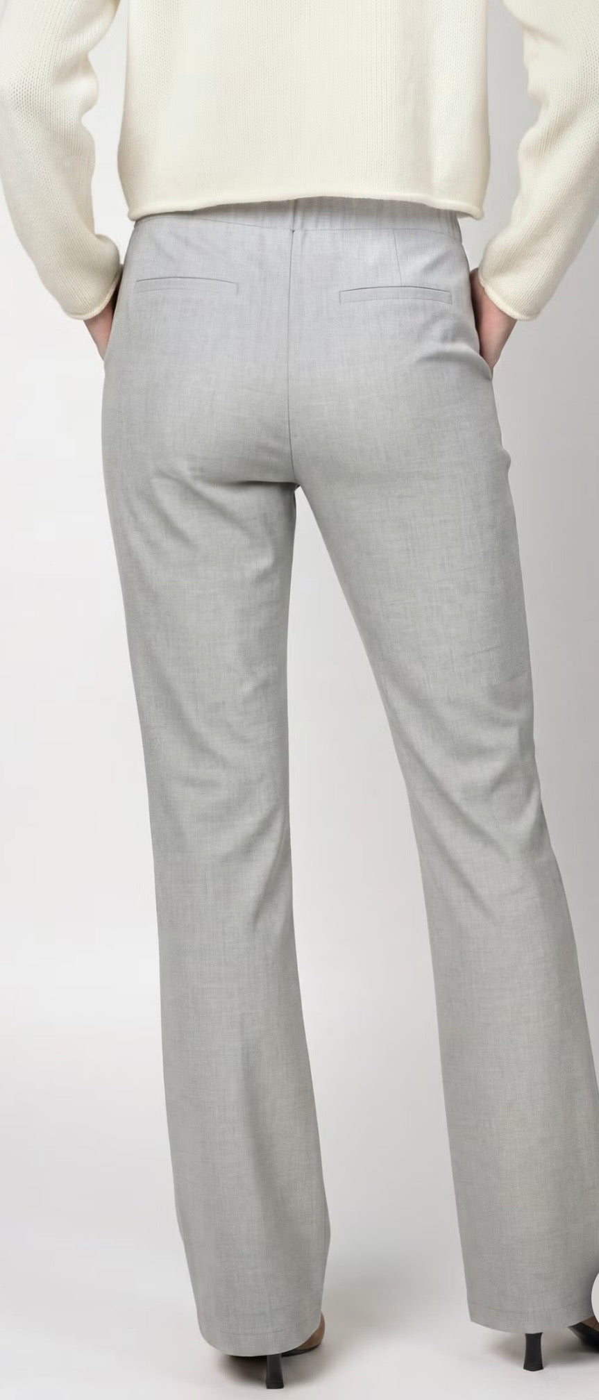 NEW WIDE LEG BUSINESS TROUSERS
COLOR: Light grey melange