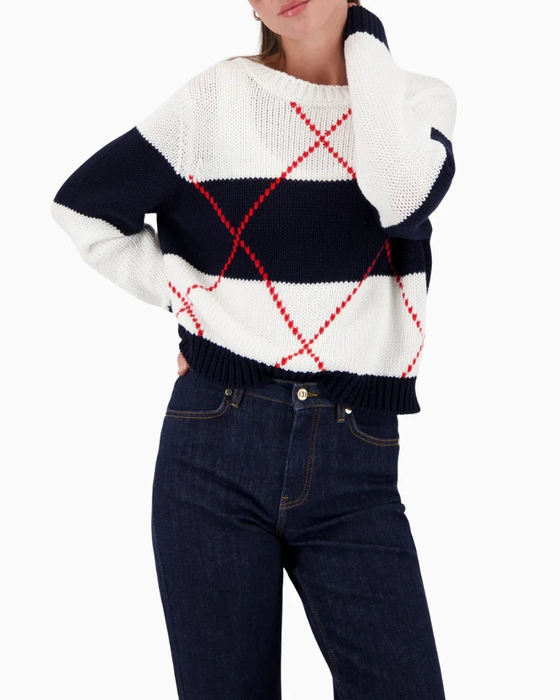 Monari - Knitted Jumper with Intarsia Pattern