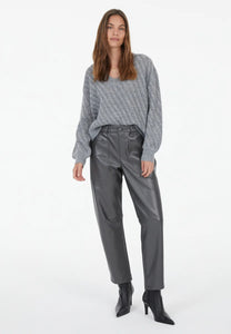Charcoal Trousers in vegan leather