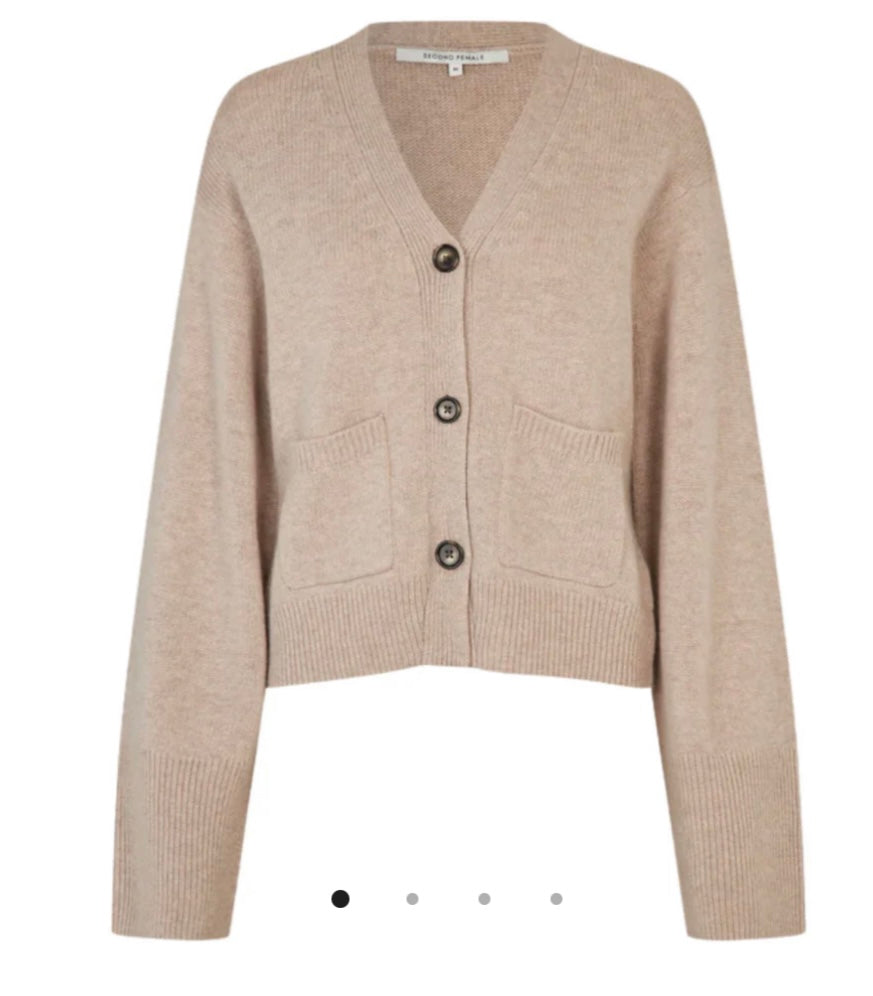 Alpha Fitted Cardigan Beige Melange