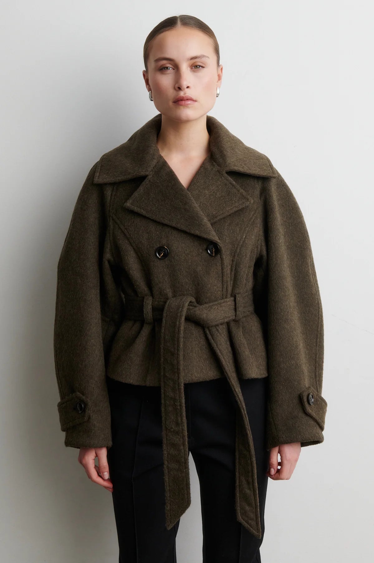 Agola Belt Jacket black olive