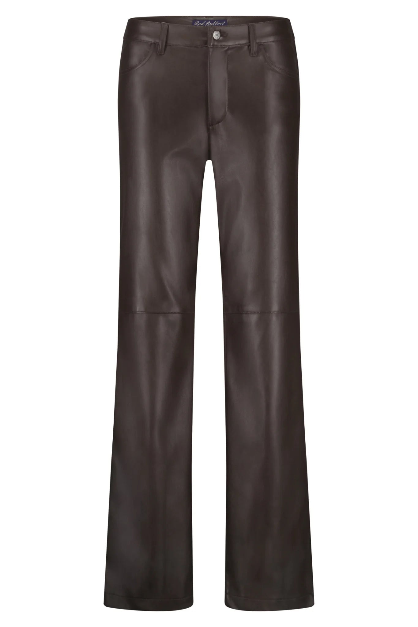 Red Button SRB4627A Colette Faux Leather Trousers (78cm) Brown
