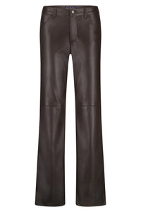 Red Button SRB4627A Colette Faux Leather Trousers (78cm) Brown