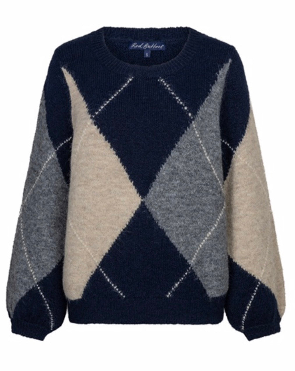 Argyle sweater in indigo